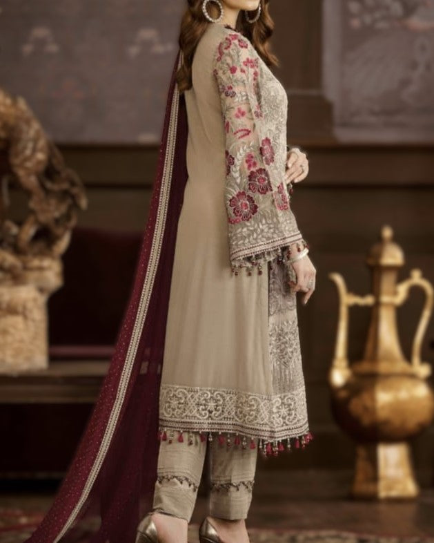Luxury Wedding Embroidered Chiffon Suit
