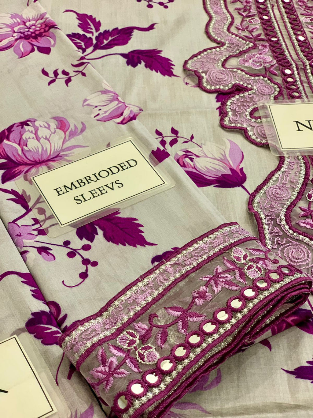 Premium Embroidered Lawn Suit with Chiffon Dupatta