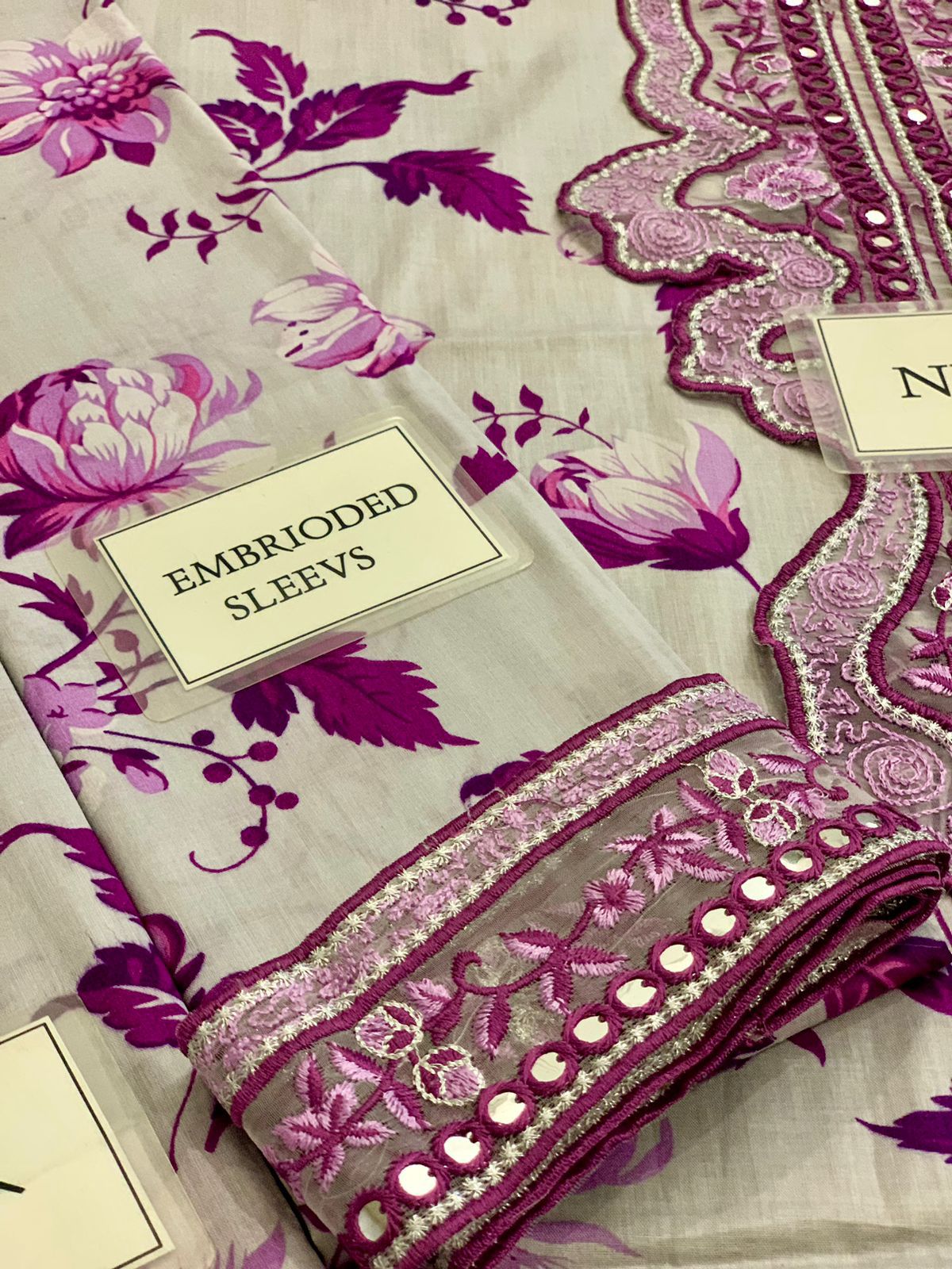 Premium Embroidered Lawn Suit with Chiffon Dupatta