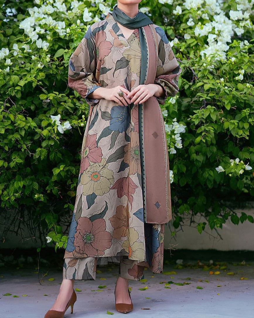 Winter Collection – Premium Karandi Digital Print Suit