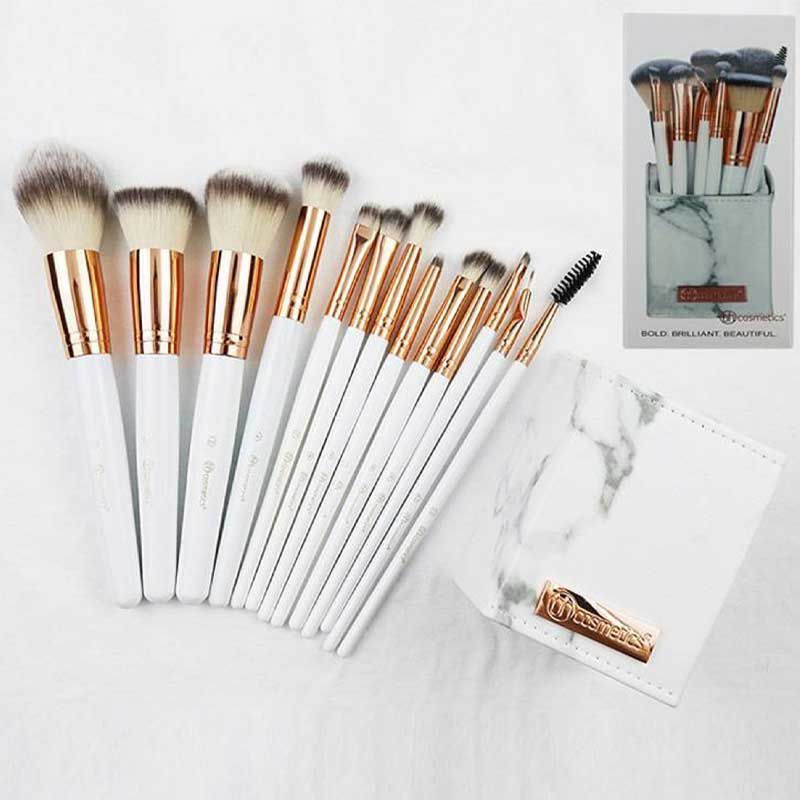 "Professional Makeup Brush Kit with Stylish Marble Holder – 13 Brushes Included"
"High Quality Makeup Brushes for Face and Eyes – Complete 13 Piece Set"