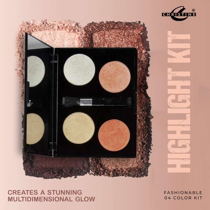 4-Color Professional Highlighter Palette – High Pigmentation | 2 Variants
