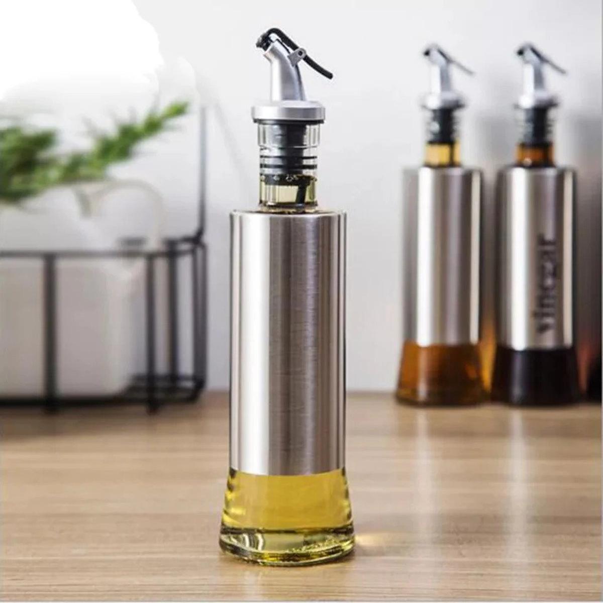 Oil Pour Bottle 300ml with smart spout – kitchen storage for oil, vinegar, and sauces