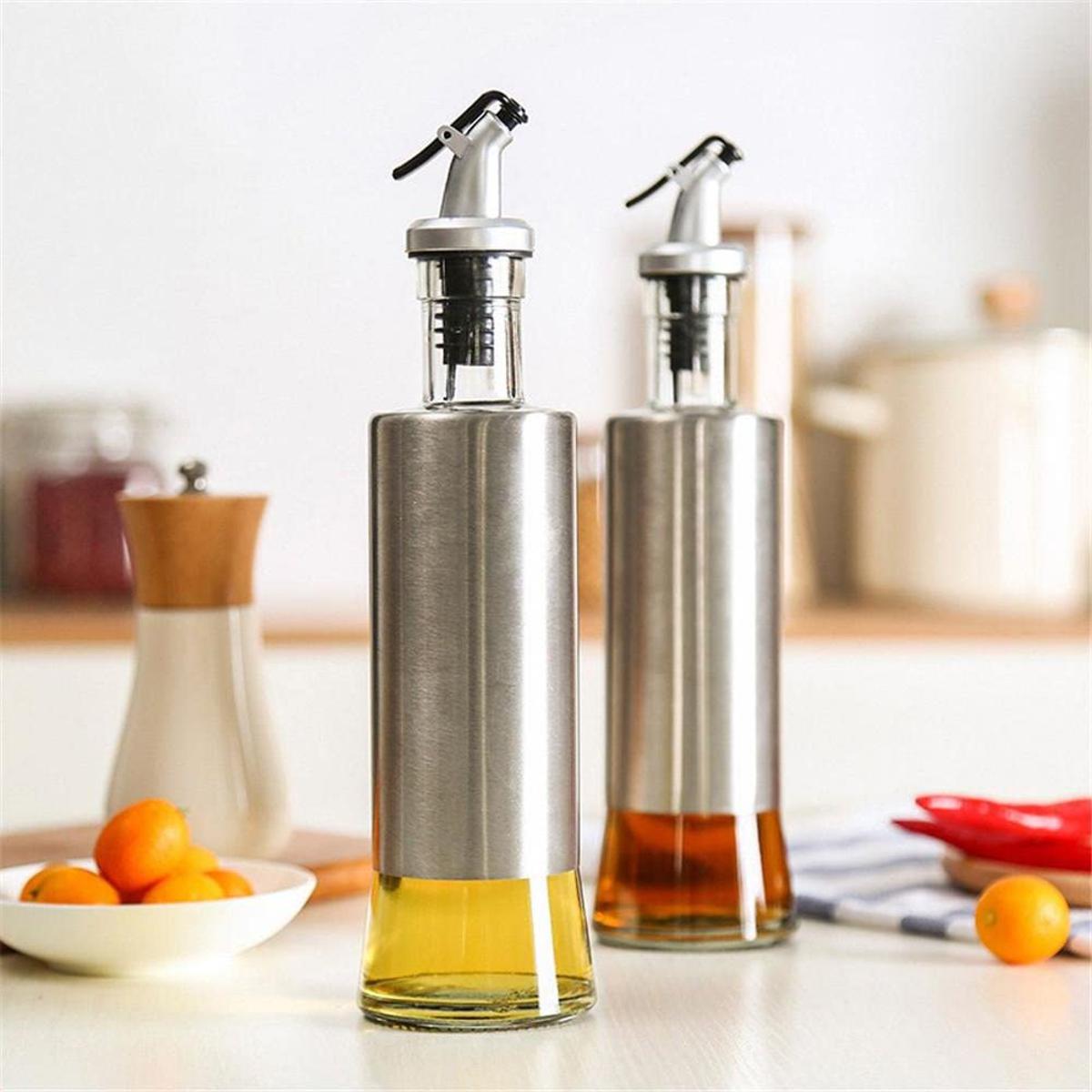 Oil Pour Bottle 300ml with smart spout – kitchen storage for oil, vinegar, and sauces