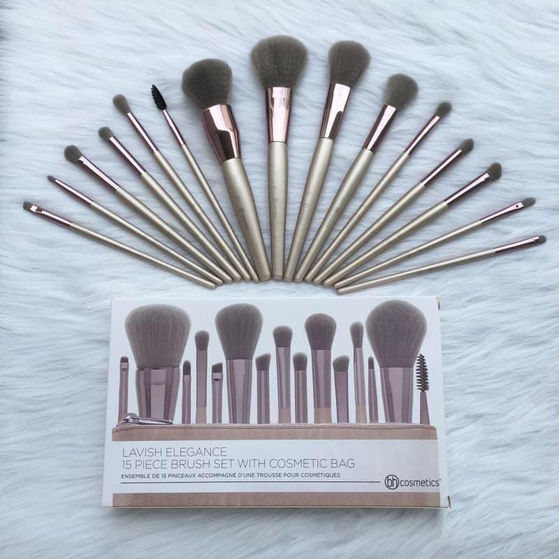 15pcs lavish makeup brush set with soft bristles for professional and beginner use