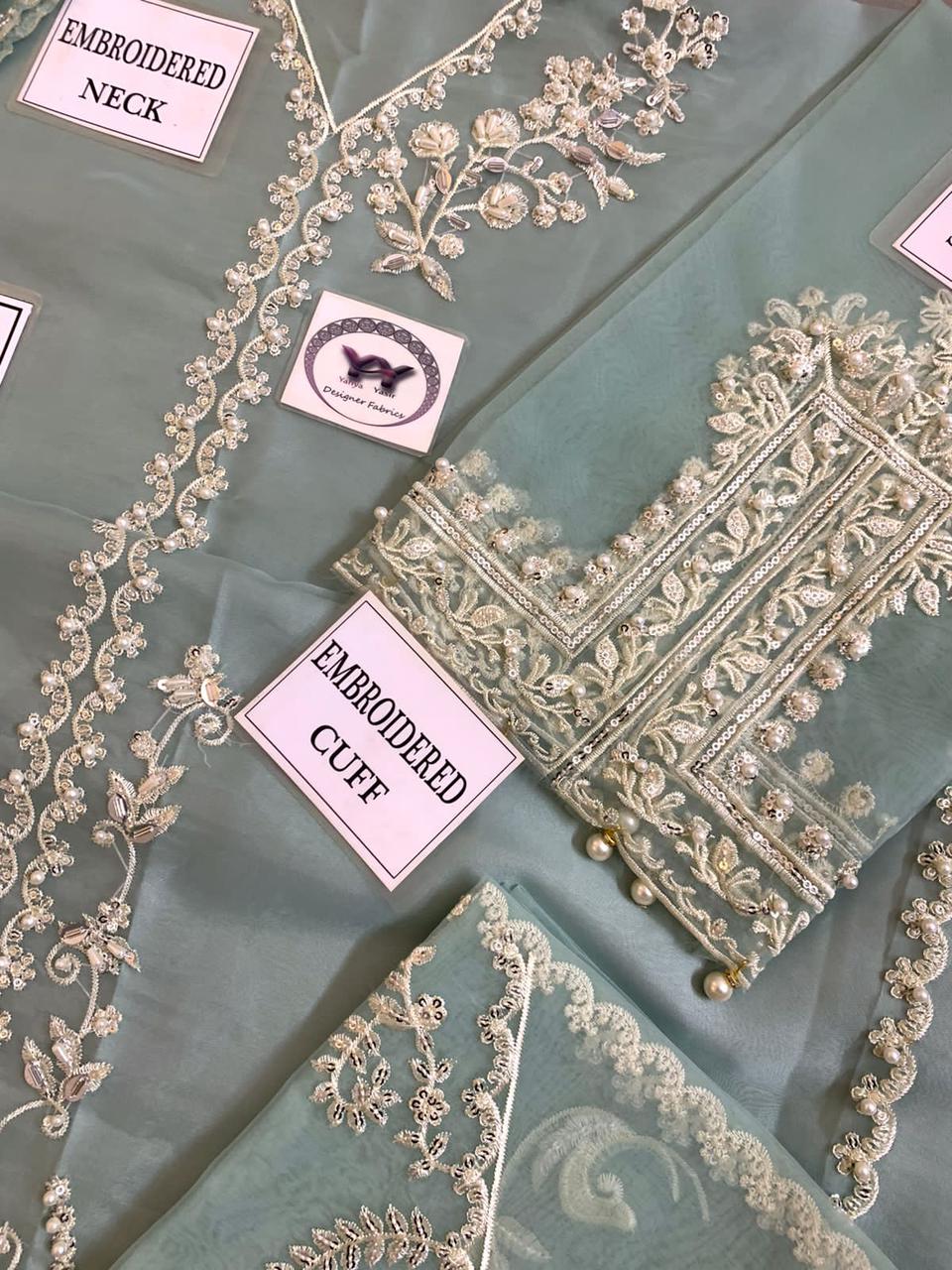 Luxury organza embroidered wedding dress with adda handwork front design – buyfromdanish.com