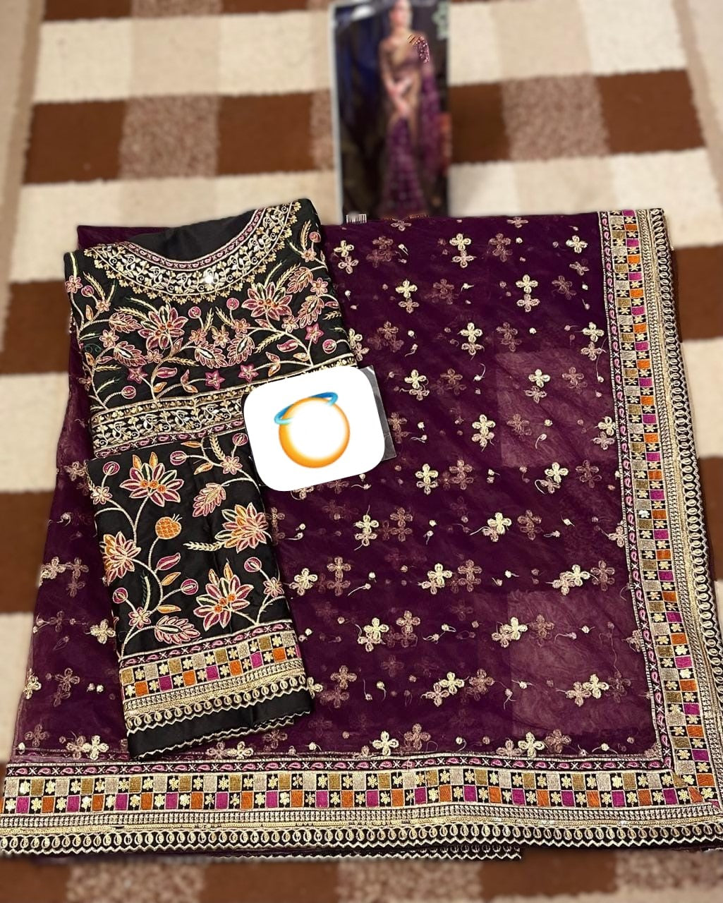 Net embroidered saree with silk blouse, peti coat and trouser – festive premium collection - buyfromdanish.com
