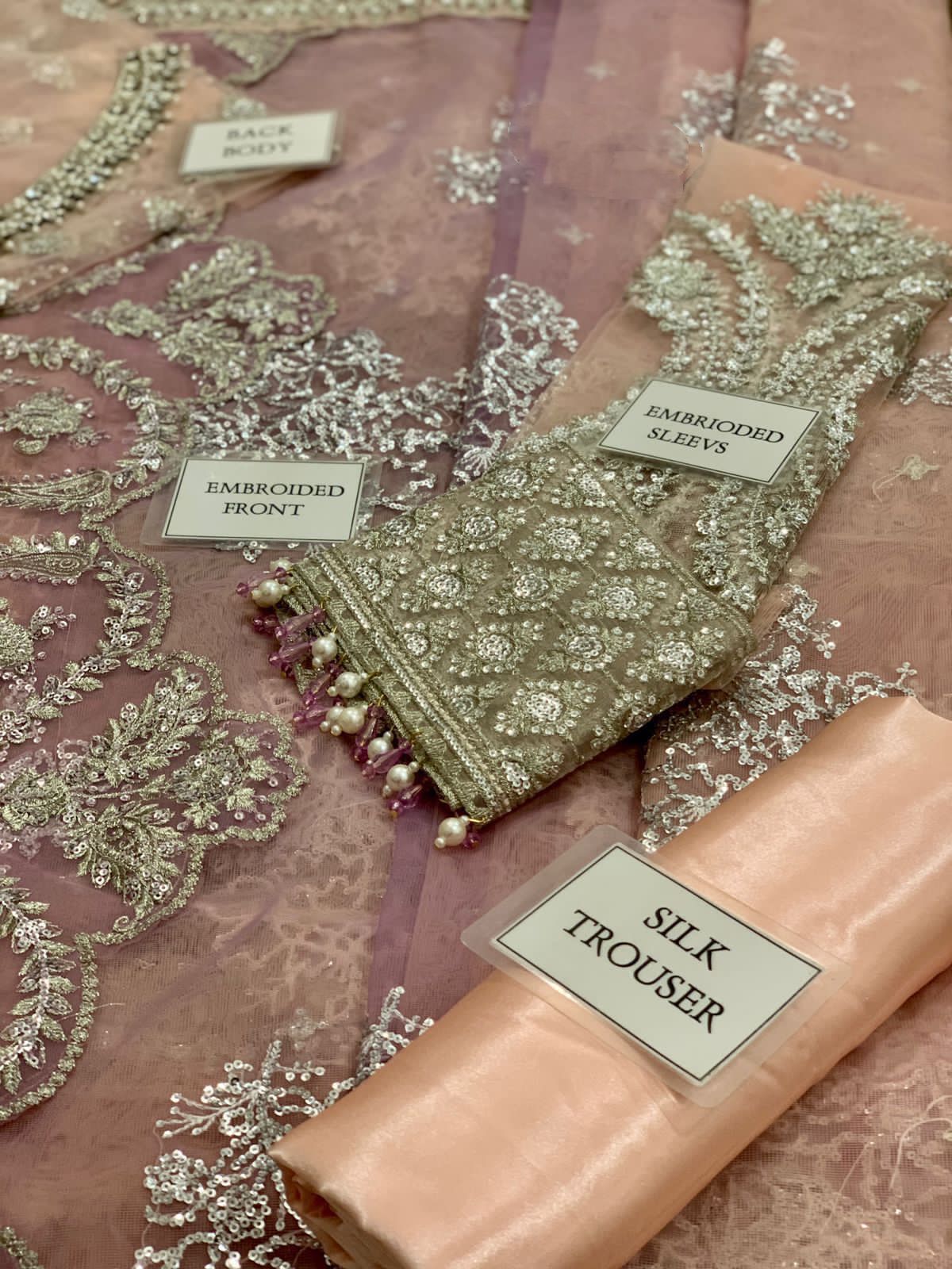 Luxury Net Embroidered Saree with Spangle Work