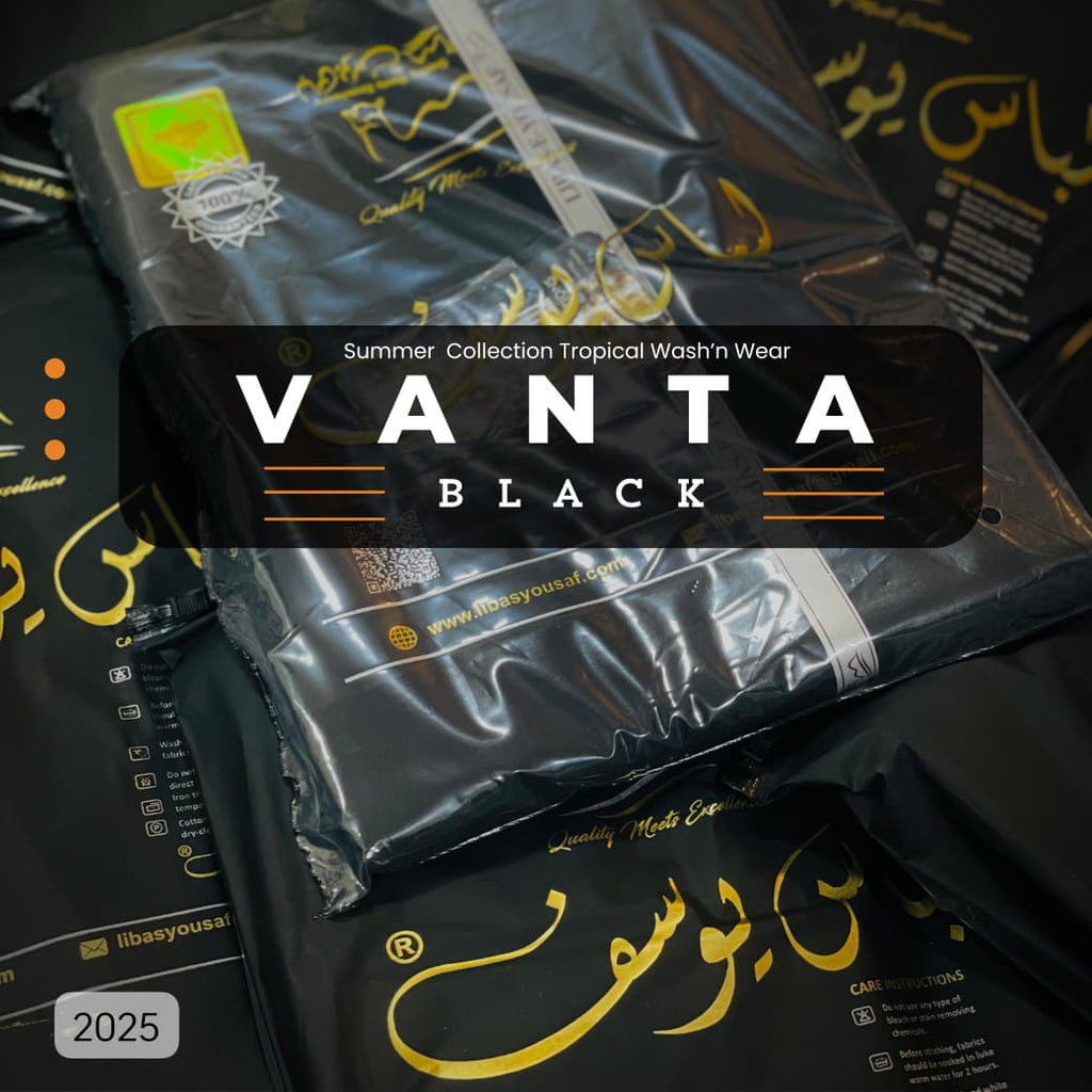 Luxury vanta black wash n wear suit for men with wrinkle-resistant fabric, premium tailoring, eco-friendly packing, and metal molded buttons – perfect for weddings, parties, and formal wear.