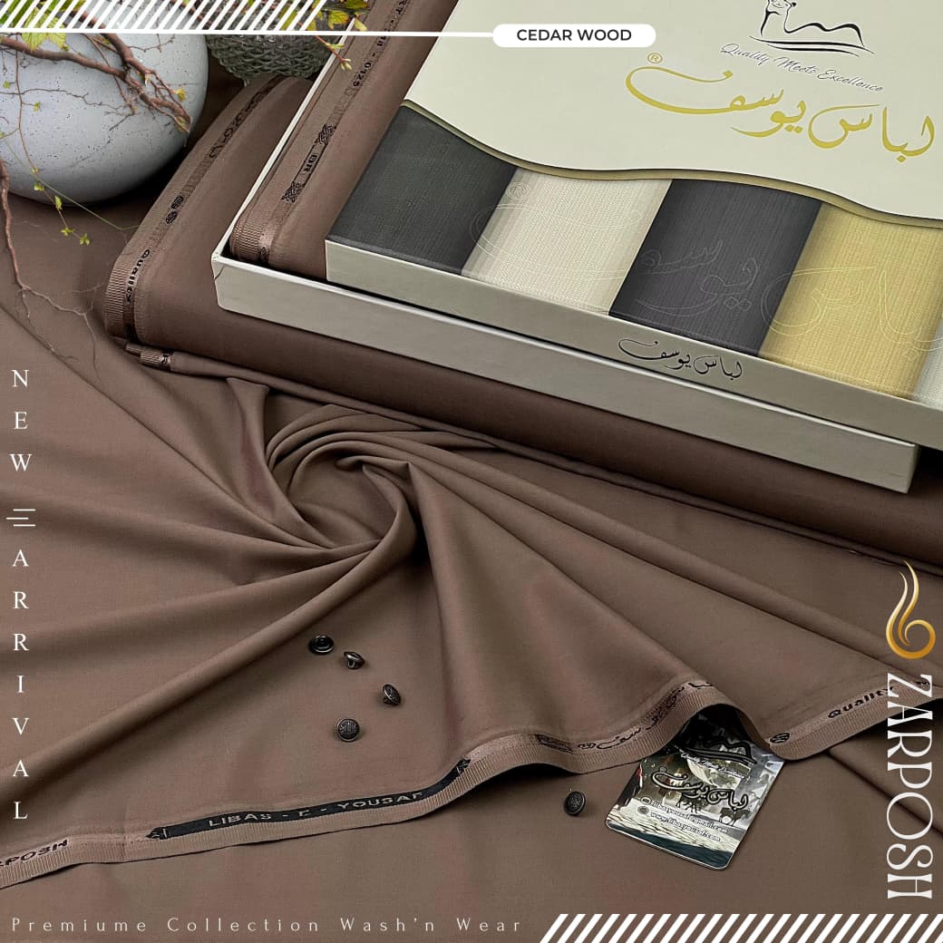 Premium winter wash and wear fabric for men extra wide unstitched suit with buttons in Pakistan