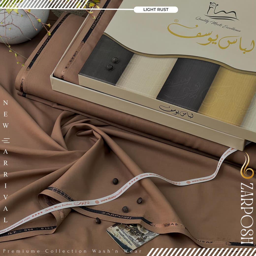 Premium winter wash and wear fabric for men extra wide unstitched suit with buttons in Pakistan