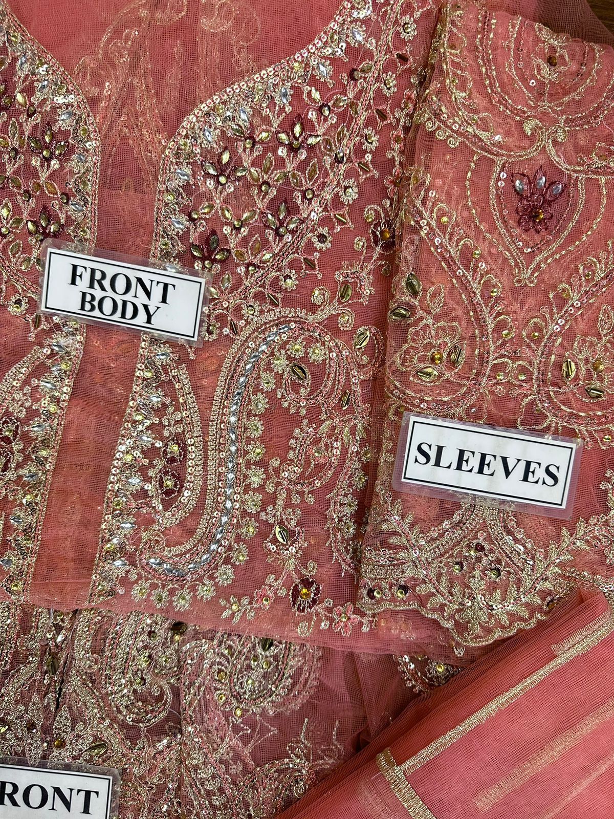 Luxury Net & Silk 3-Piece Embroidered Suit
