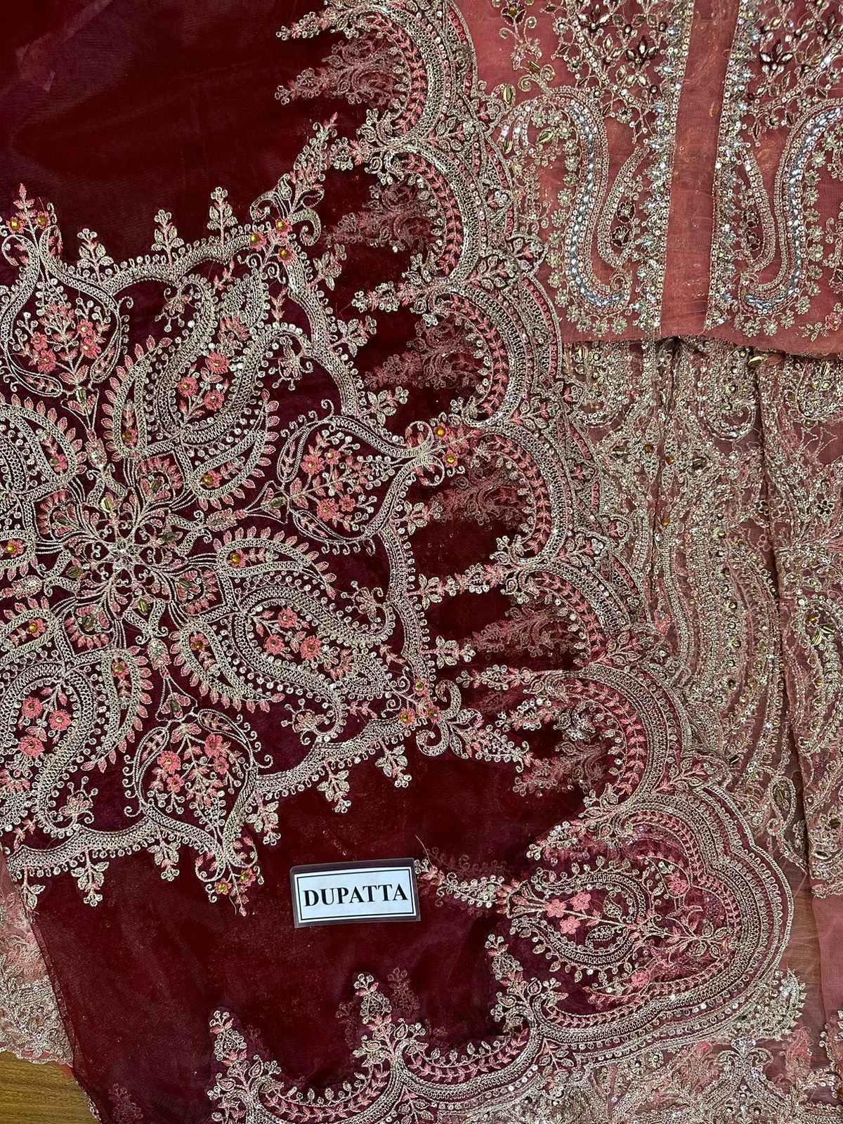 Luxury Net & Silk 3-Piece Embroidered Suit