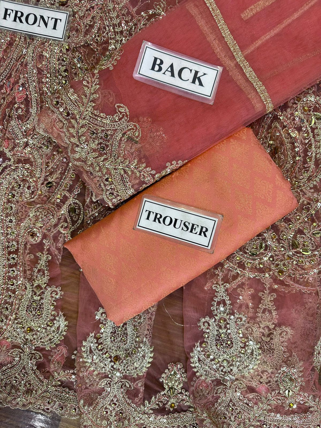 Luxury Net & Silk 3-Piece Embroidered Suit