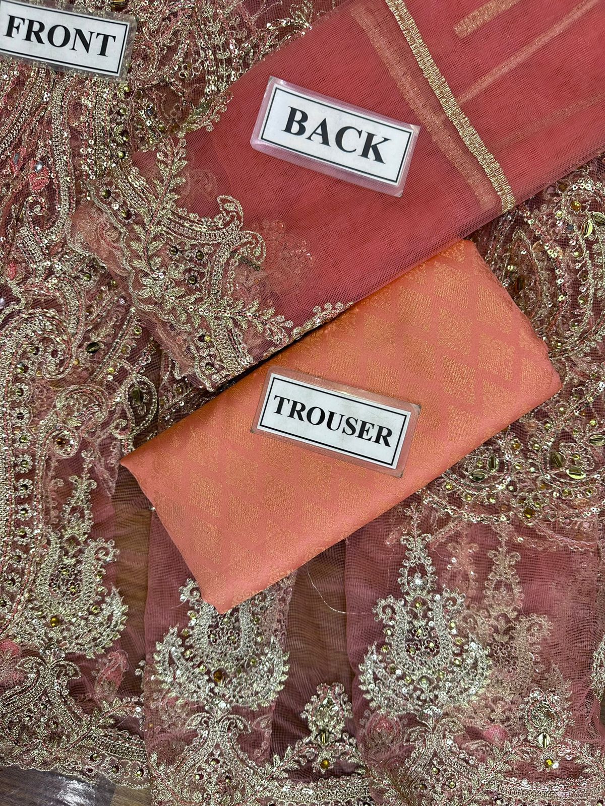 Luxury Net & Silk 3-Piece Embroidered Suit