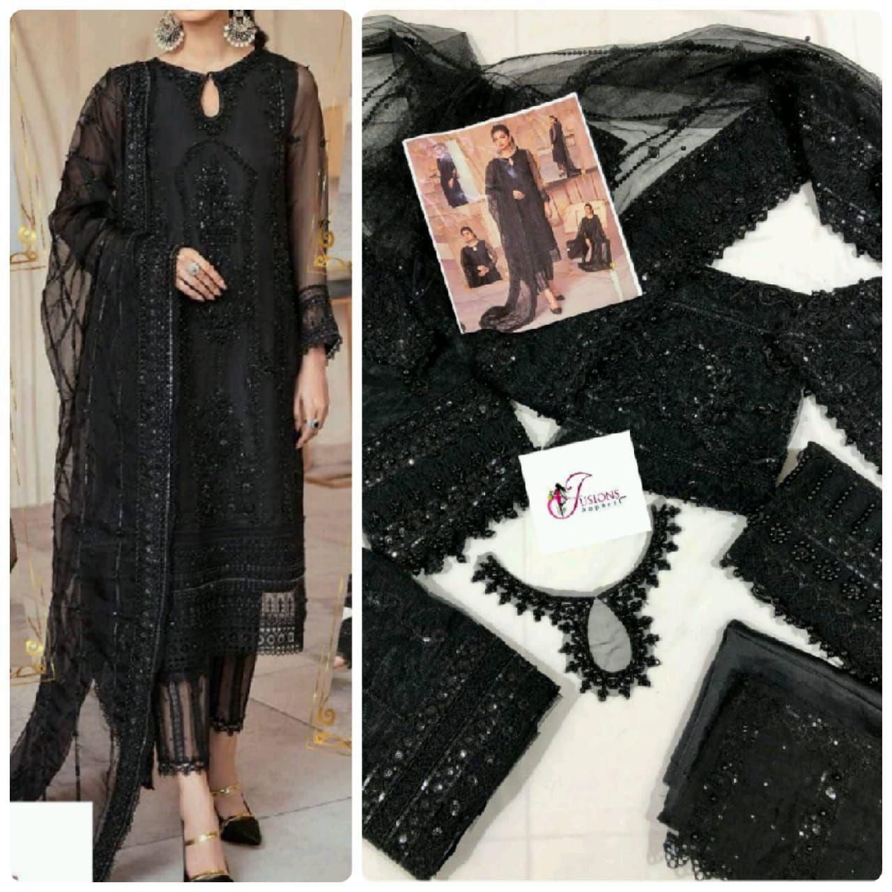 Wedding edition net embroidered dress with adda handwork, sequence dupatta, organza daman tassels and silk trouser for women in Pakistan