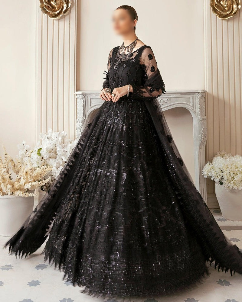 Black Beauty Maxi Luxury Embroidered Net Collection