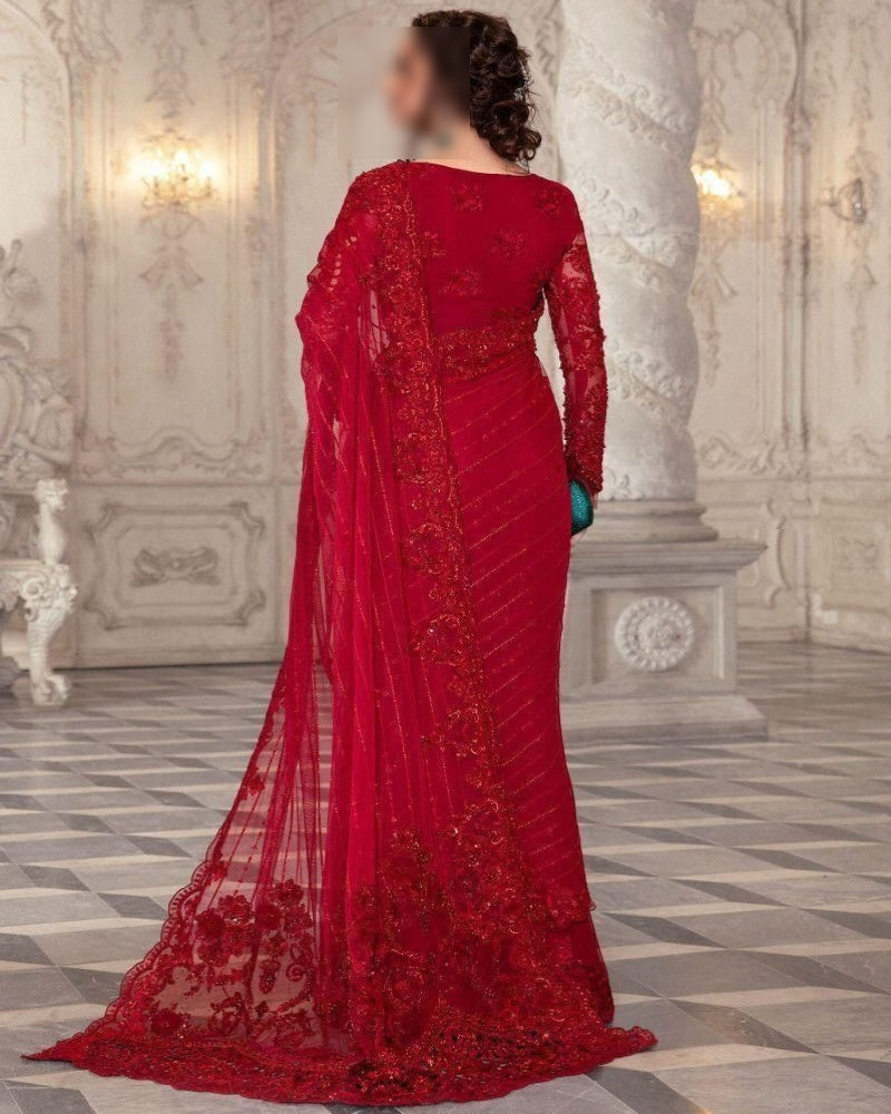 Exclusive Luxury Saree – Embroidered Net & Silk Collection