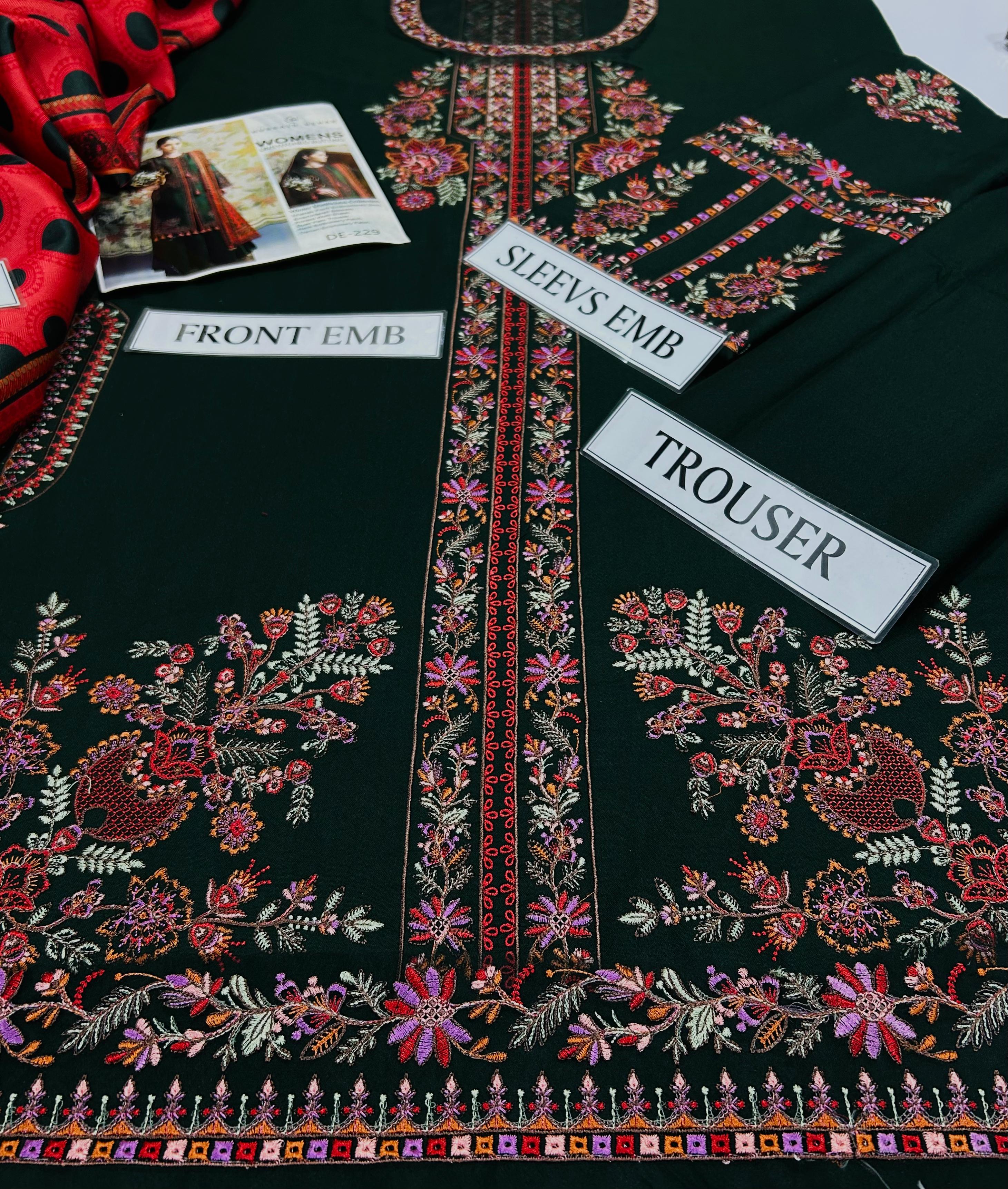 Winter Collection 2025/26 – Premium 3PC Dhanak Embroidered Suit