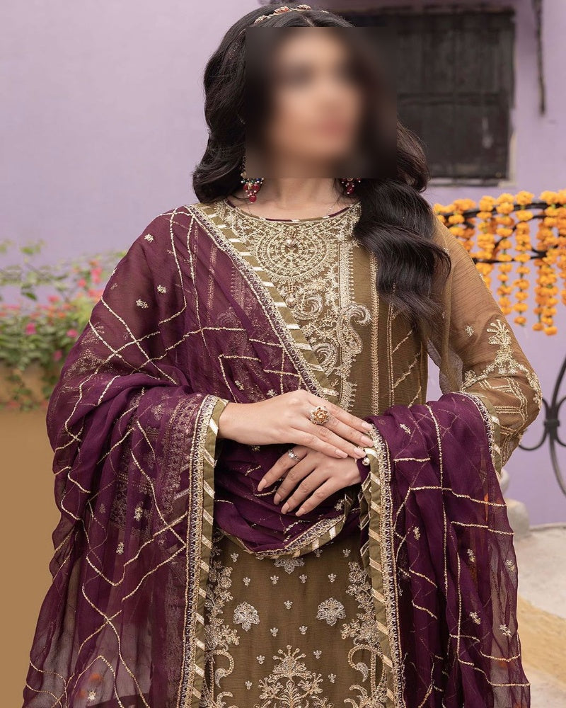 Rang-e-Mehfil 012 Unstitched Embroidered 3 Piece Suit