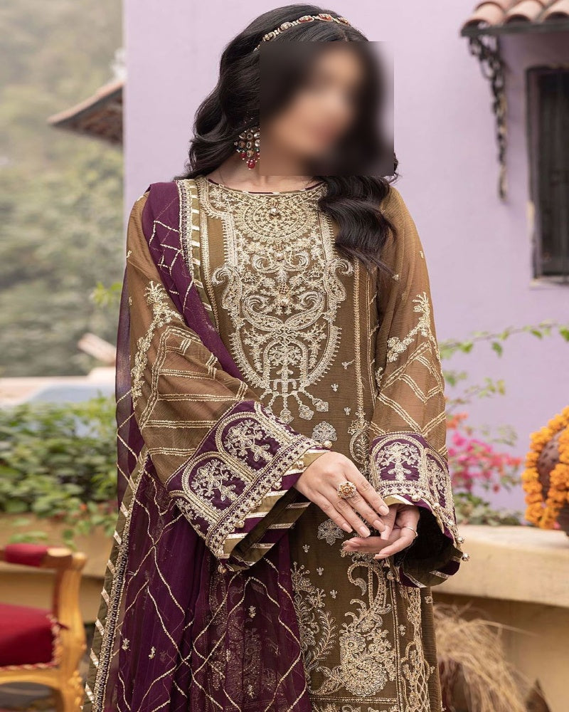 Rang-e-Mehfil 012 Unstitched Embroidered 3 Piece Suit