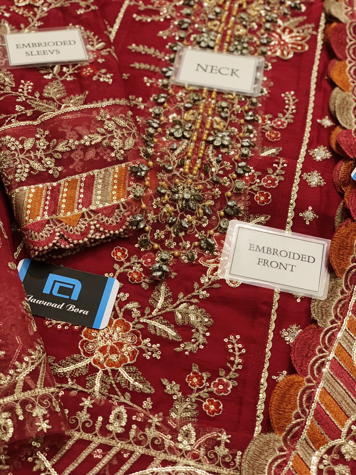 Luxury Chiffon Embroidered Suit – Design #MBC-1098