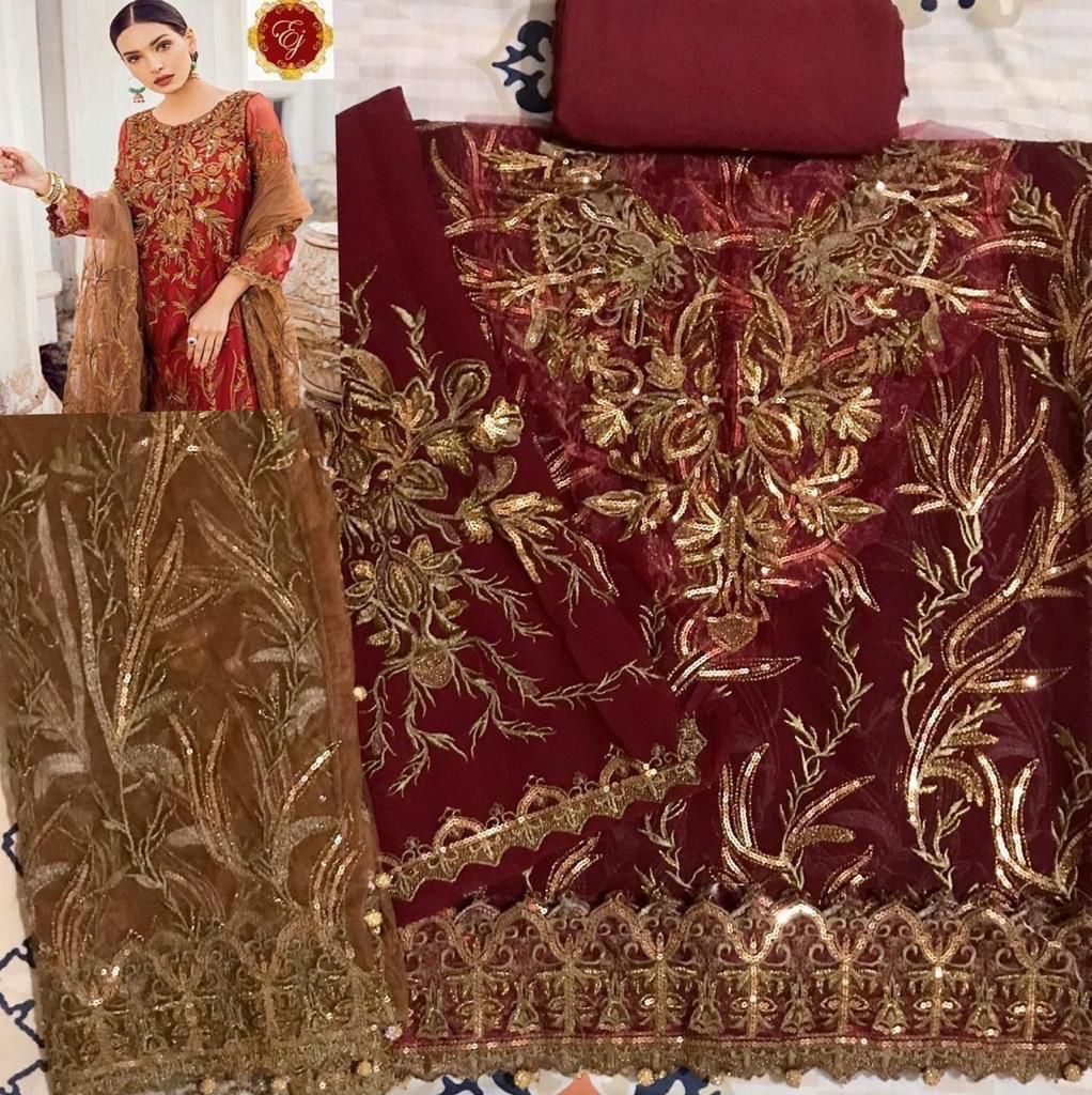 Luxury Chiffon Suit with Heavy Net Embroidered Dupatta