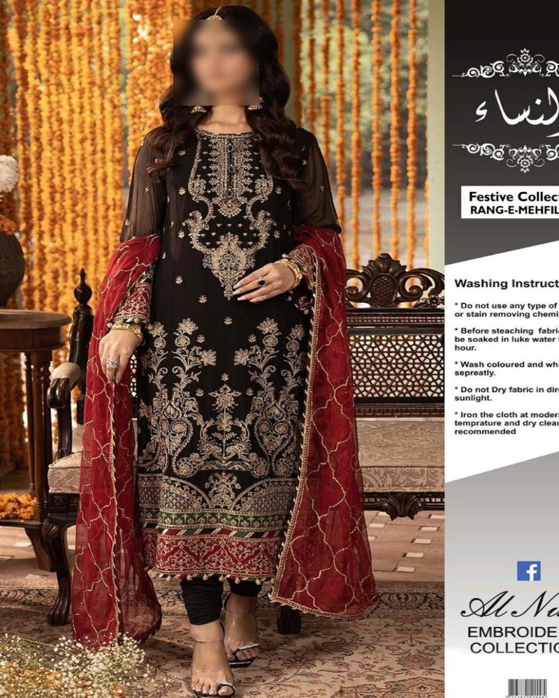 Chiffon embroidered dress Pakistan, festive chiffon suit, wedding chiffon outfit online, party wear chiffon collection 2025, embroidered chiffon dupatta suit