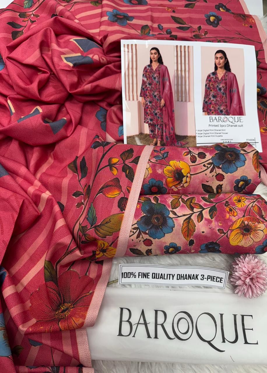 Winter 2025 Premium Dhanak 3 Piece Printed Collection