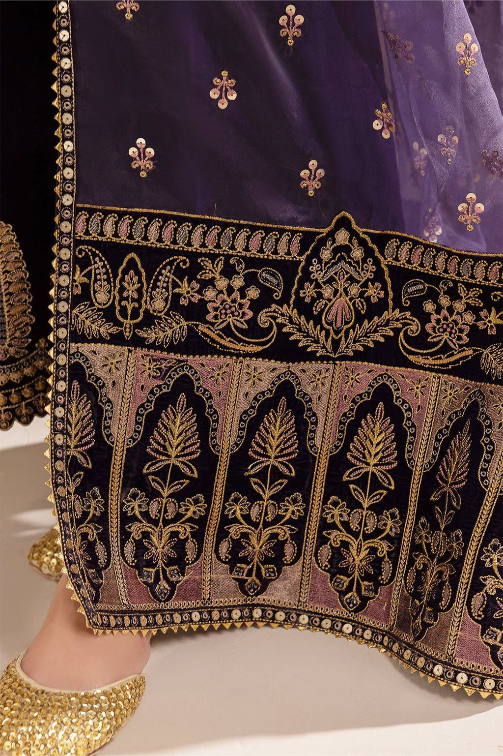 Premium Unstitched Purple Velvet Suit – Festive Collection