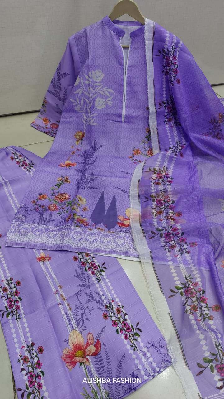 Mid Summer Cotton Lawn 3 Piece Outfit – Digital Print Collection