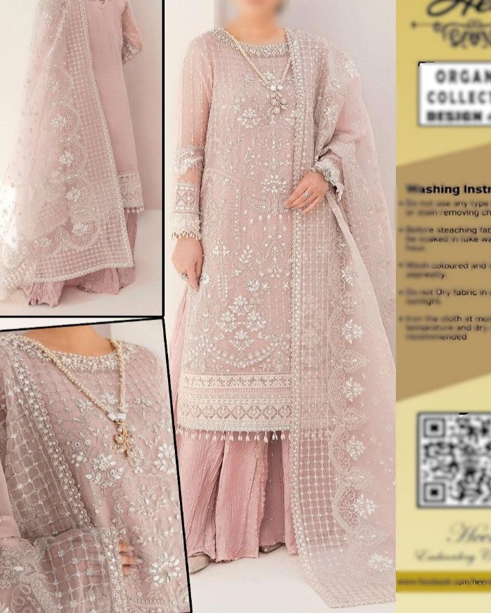 Luxury Organza Embroidered Front with Heavy Handwork – Buyfromdanish.com