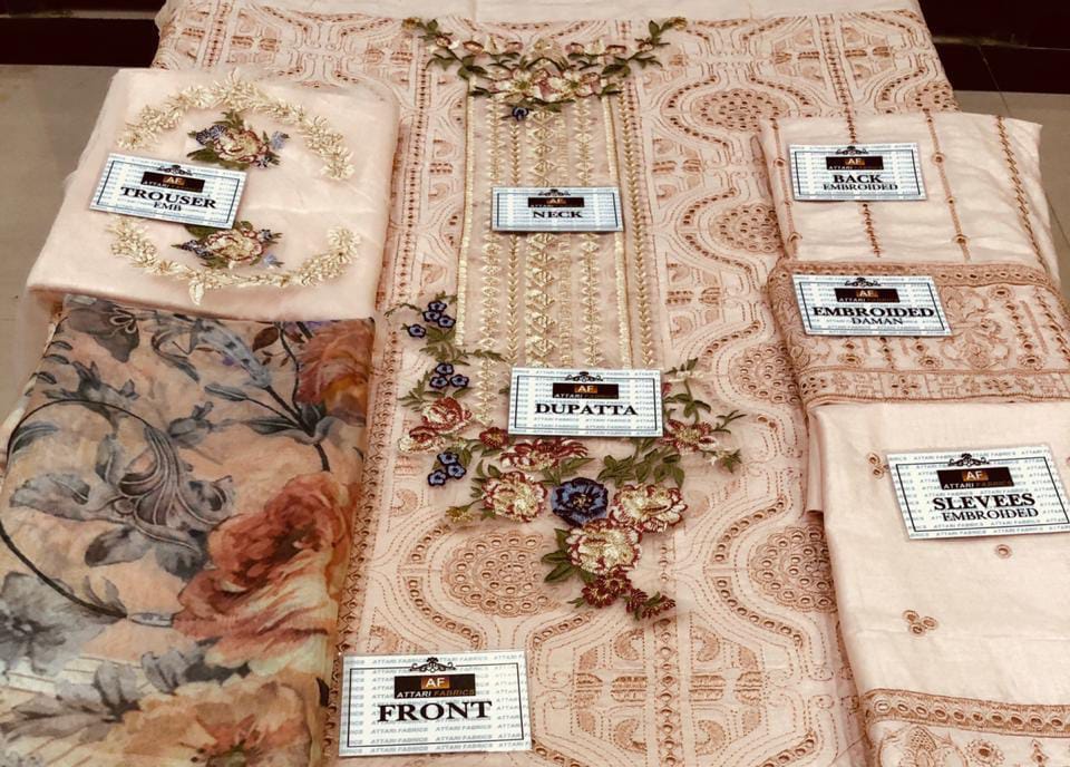 Luxury Embroidered Lawn Suit with Pure Silk Dupatta