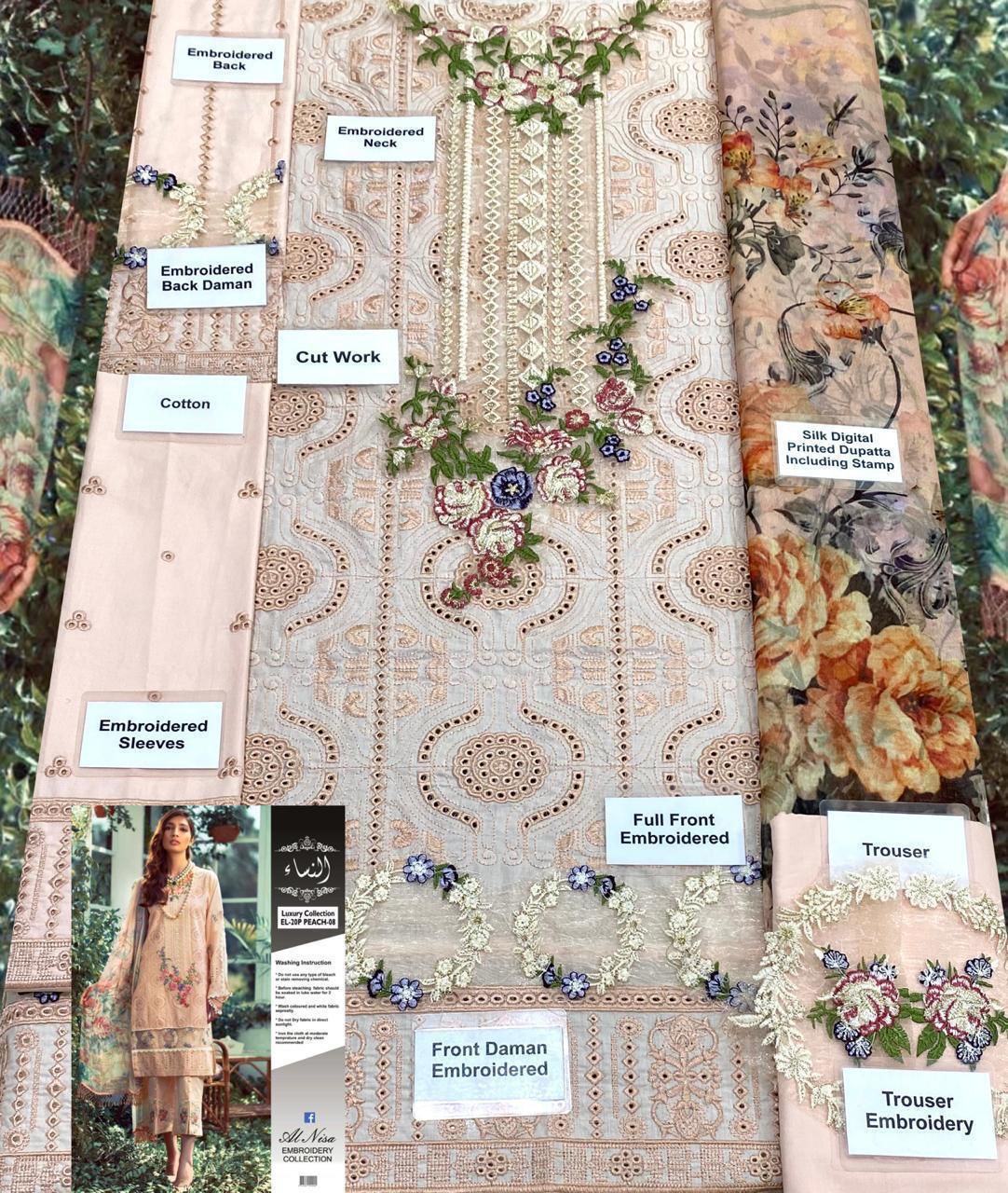 Luxury Embroidered Lawn Shirt with Schiffli Work – Buyfromdanish.com