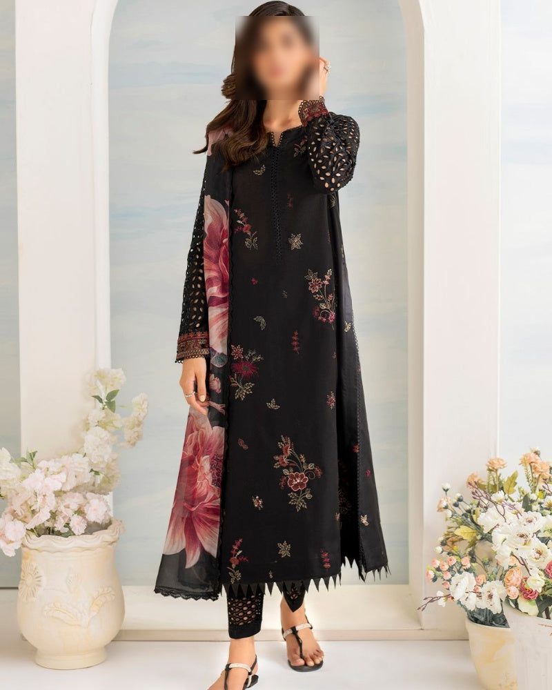 Embroidered Lawn Suit Front with Cut Work Border – Buyfromdanish.com