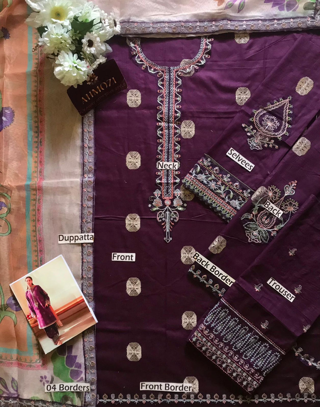 Fully Embroidered Lawn Front with Schiffli Work – Buyfromdanish.com