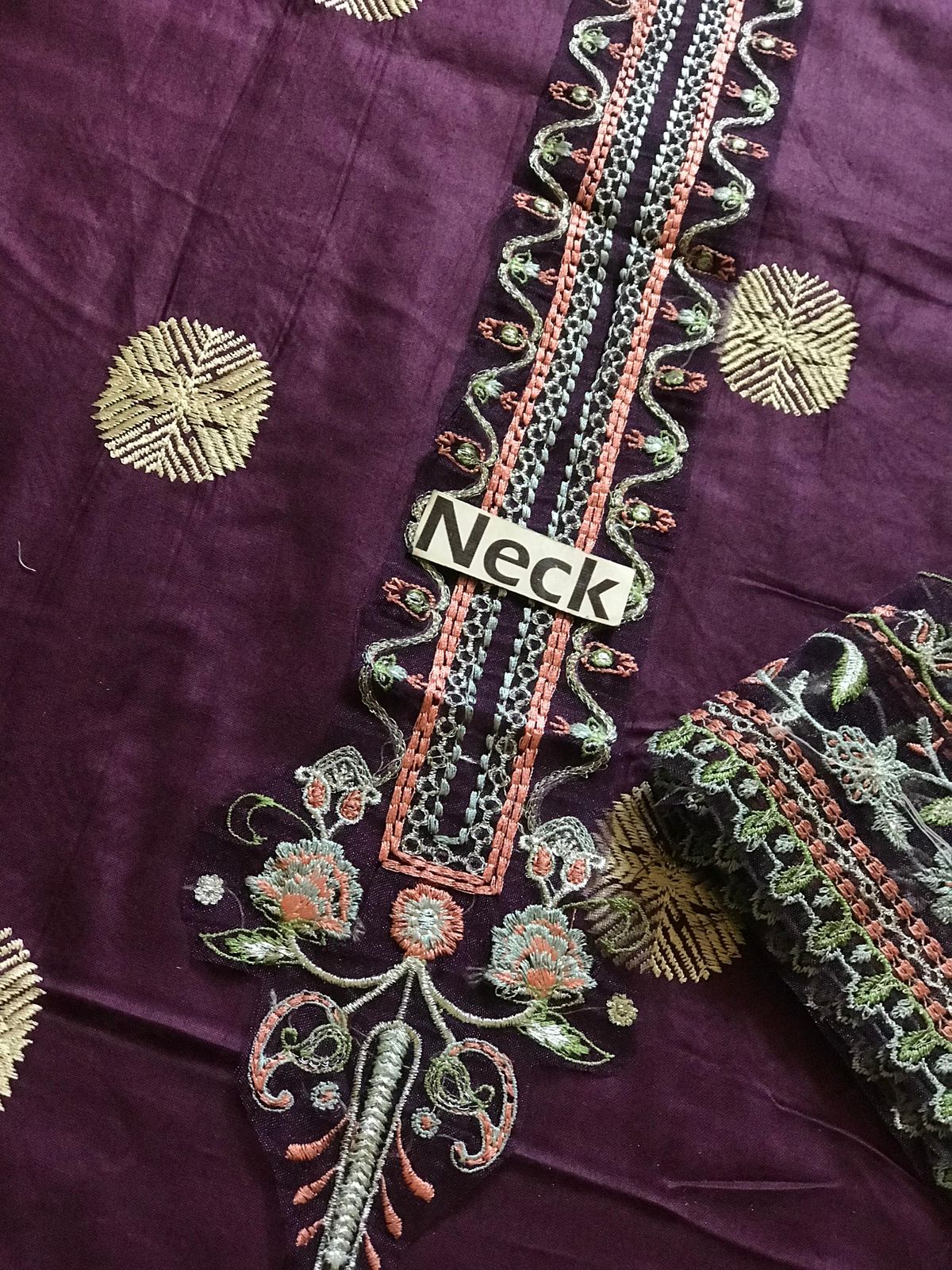 Fully Embroidered Lawn Front with Schiffli Work – Buyfromdanish.com