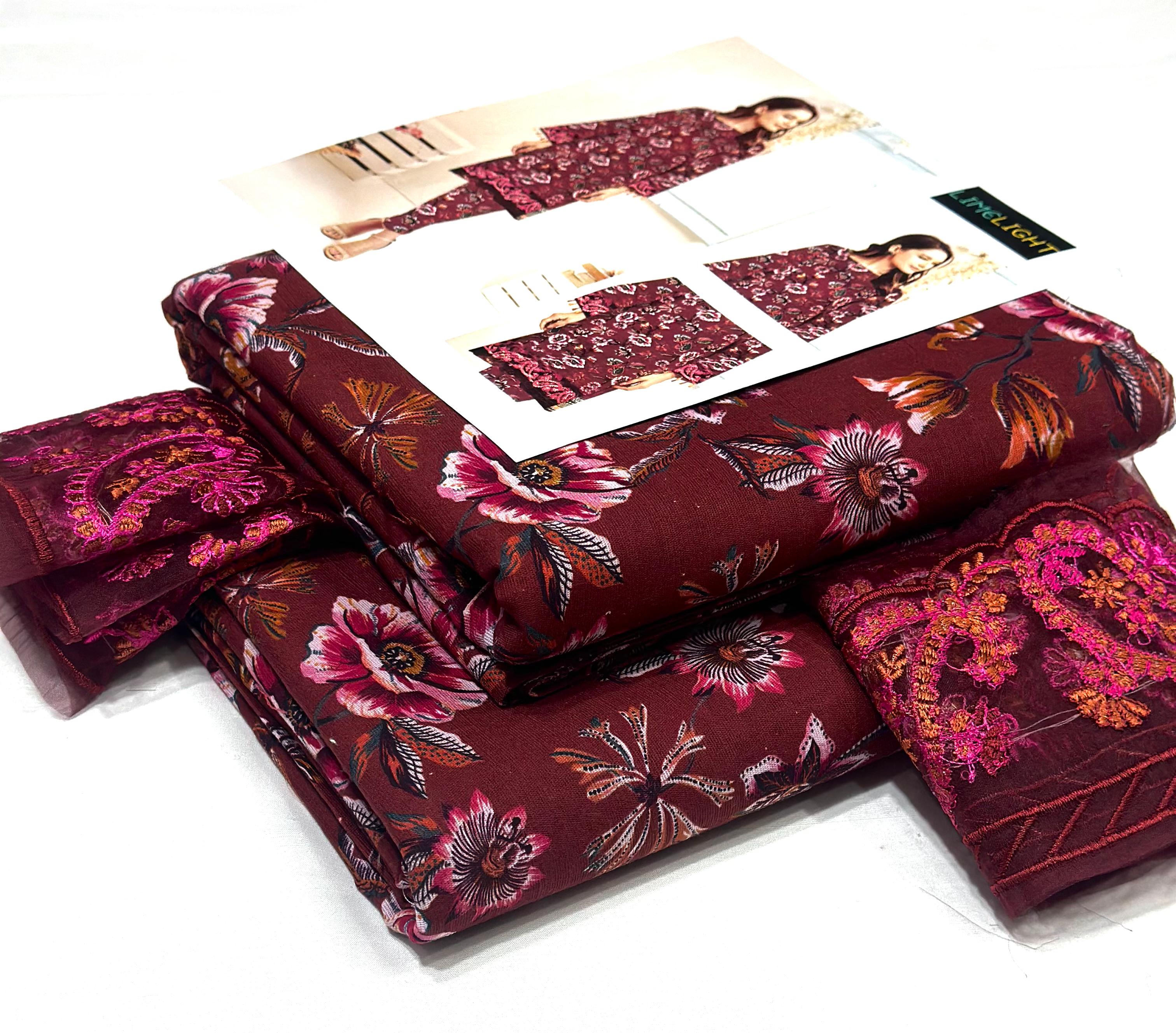 Winter Khaddar 2-Piece Printed Zari Suit (Unstitched)
