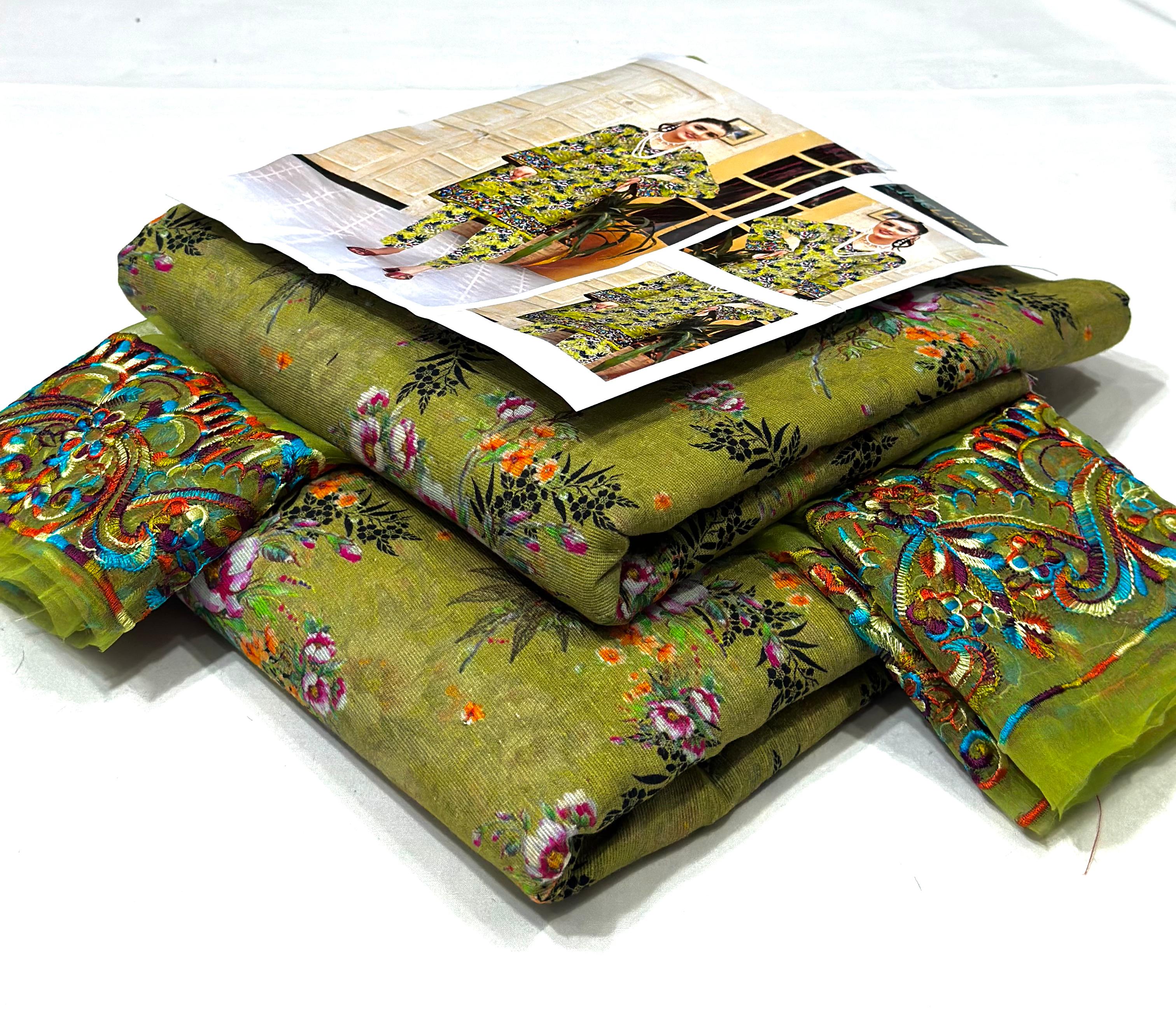 Winter Khaddar 2-Piece Printed Zari Suit (Unstitched)