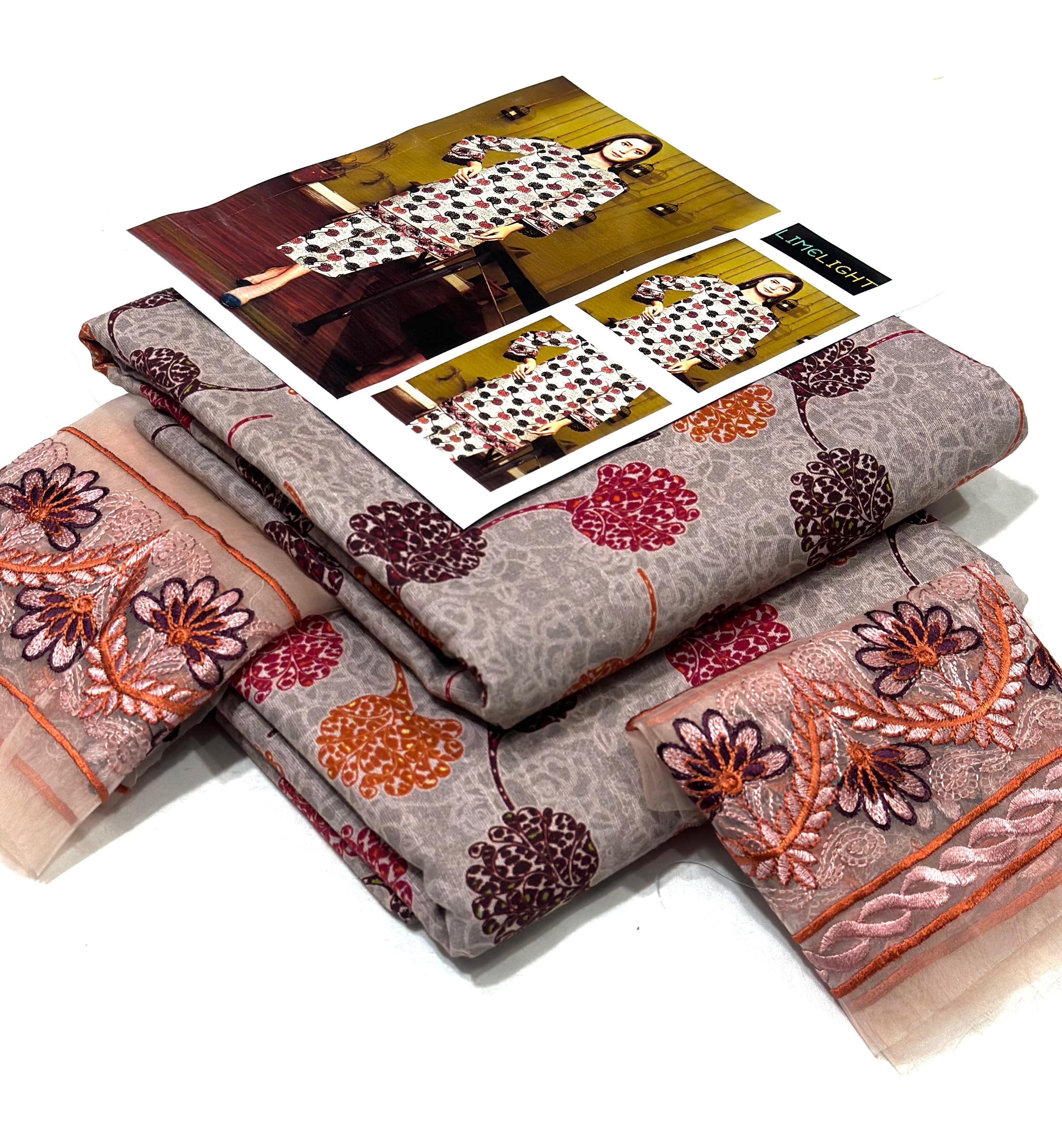 Winter Khaddar 2-Piece Printed Zari Suit (Unstitched)