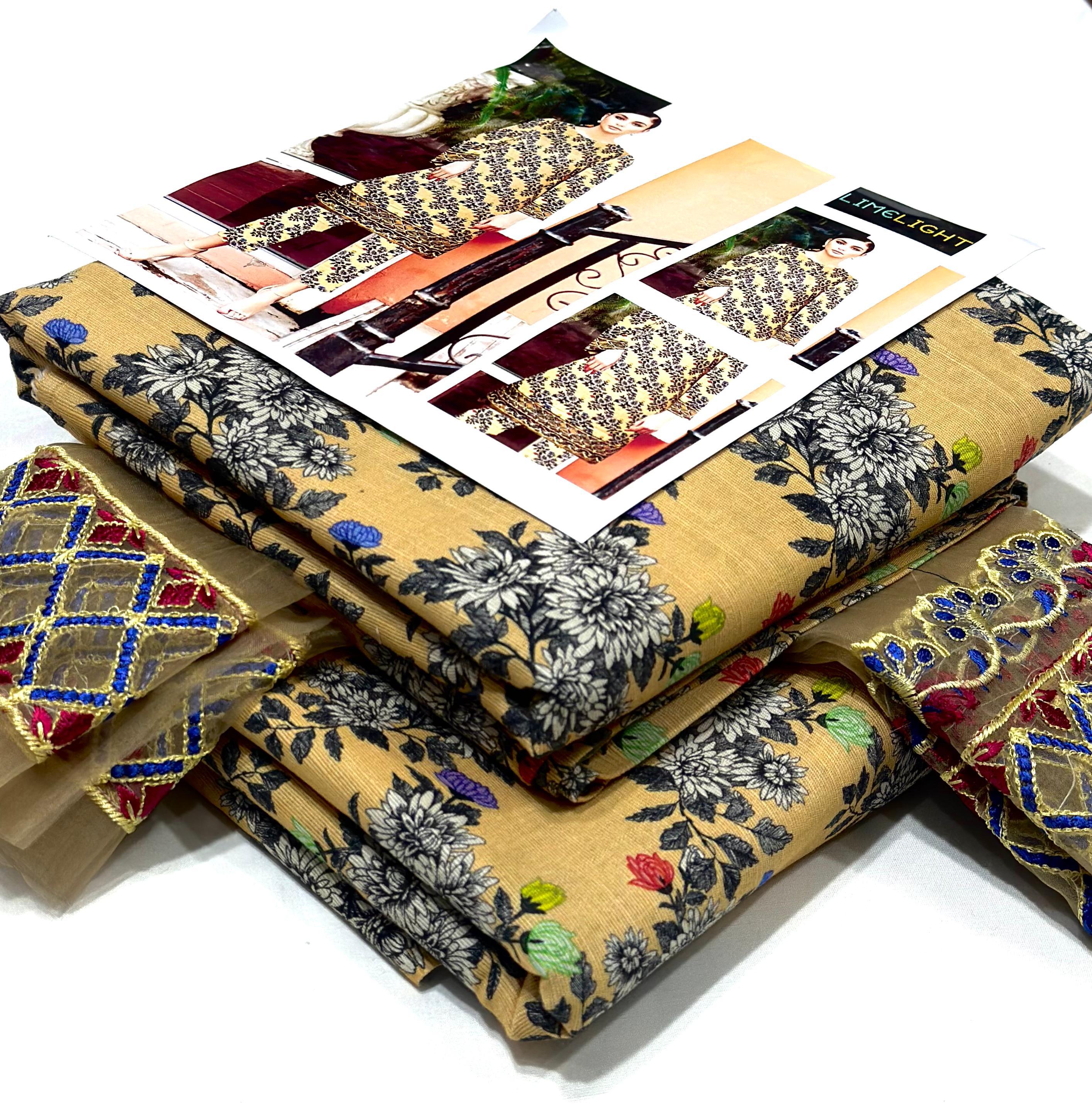 Winter Khaddar 2-Piece Printed Zari Suit (Unstitched)