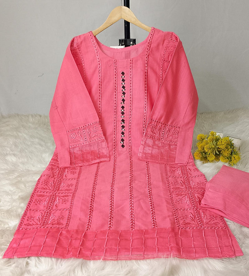 Khaddar Embroidered 2-Piece Suit with Boring and Neck Work, Inner Attached Design in 4 Colors – Winter Collection by buyfromdanish.com