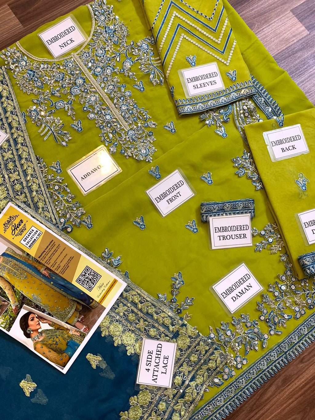 Premium Organza Bridal Dress – Handcrafted Sequence Embroidery