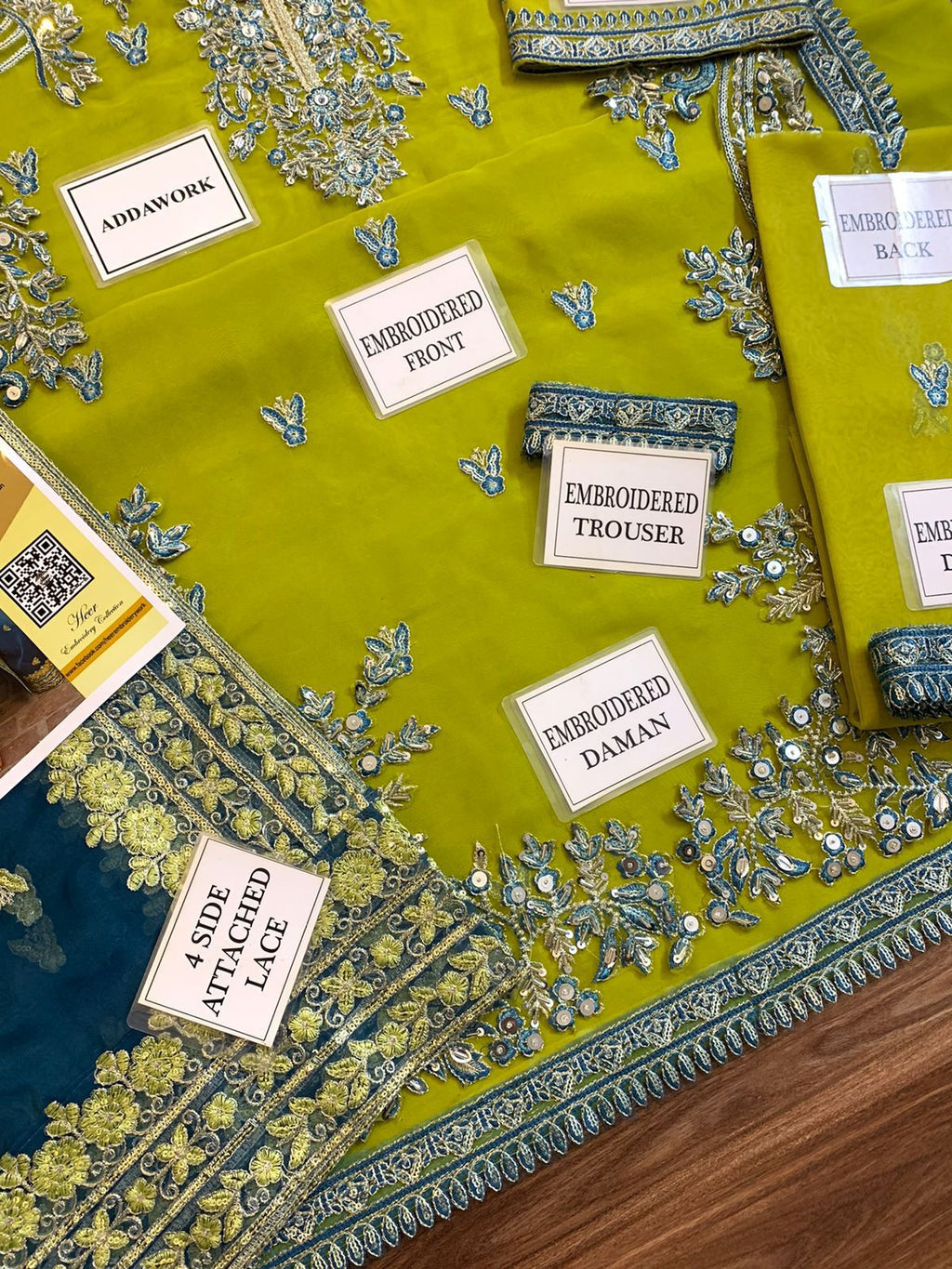 Premium Organza Bridal Dress – Handcrafted Sequence Embroidery