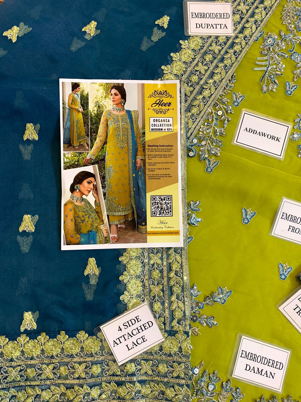 Premium Organza Bridal Dress – Handcrafted Sequence Embroidery