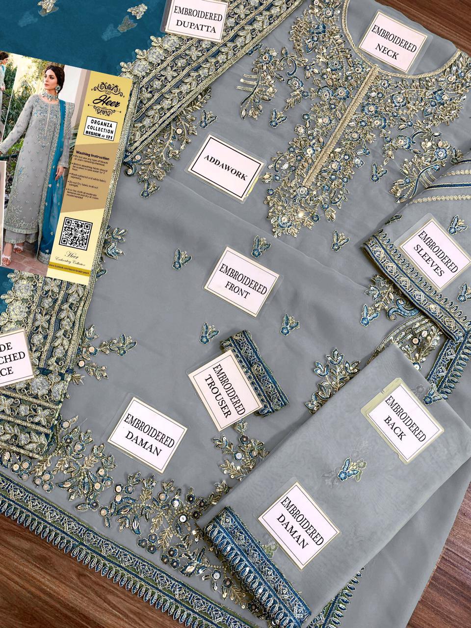 Luxury Organza Bridal Dress Pakistan, Hand Adda Work Outfit, Sequin Embroidered Dress, Premium Wedding Collection 2025, Formal Wear for Women, buyfromdanish.com