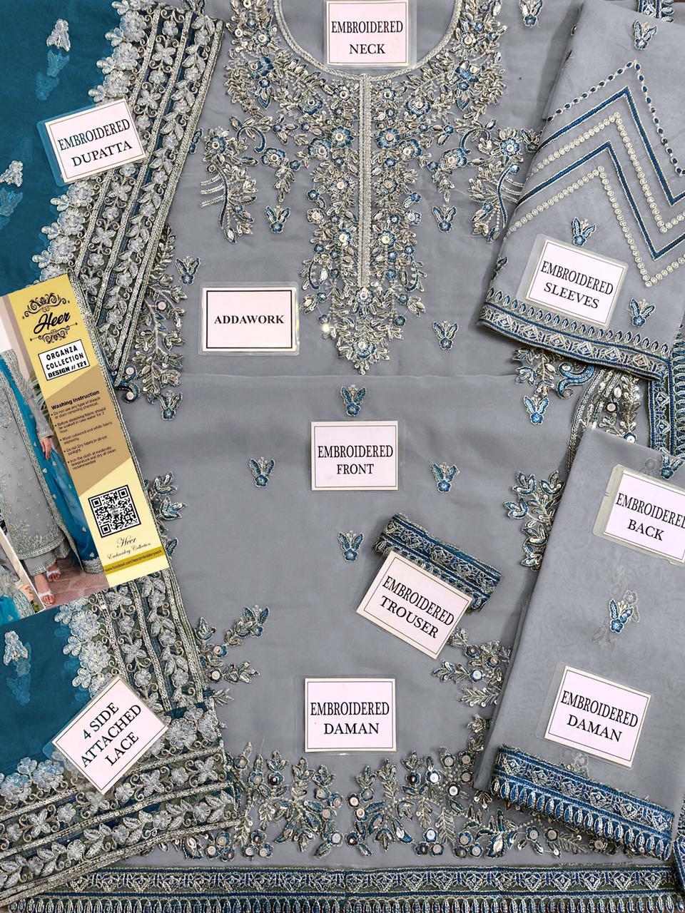 Premium Organza Bridal Dress – Handcrafted Sequence Embroidery