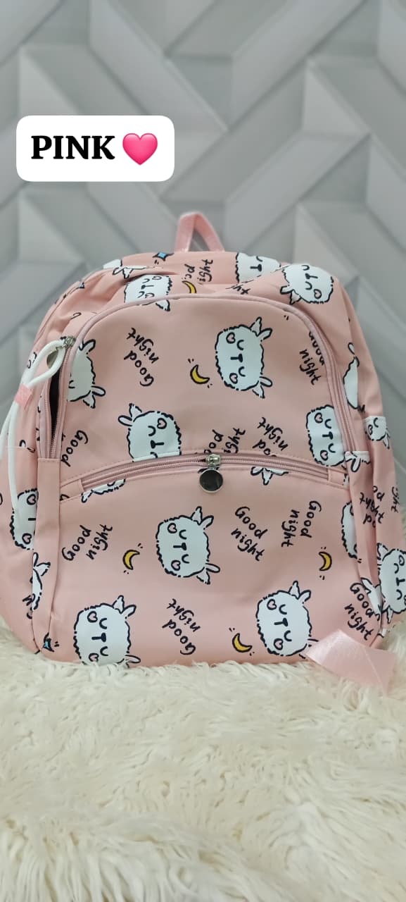 Trendy printed parachute backpack for kids with keychain and spacious design – buyfromdanish.com