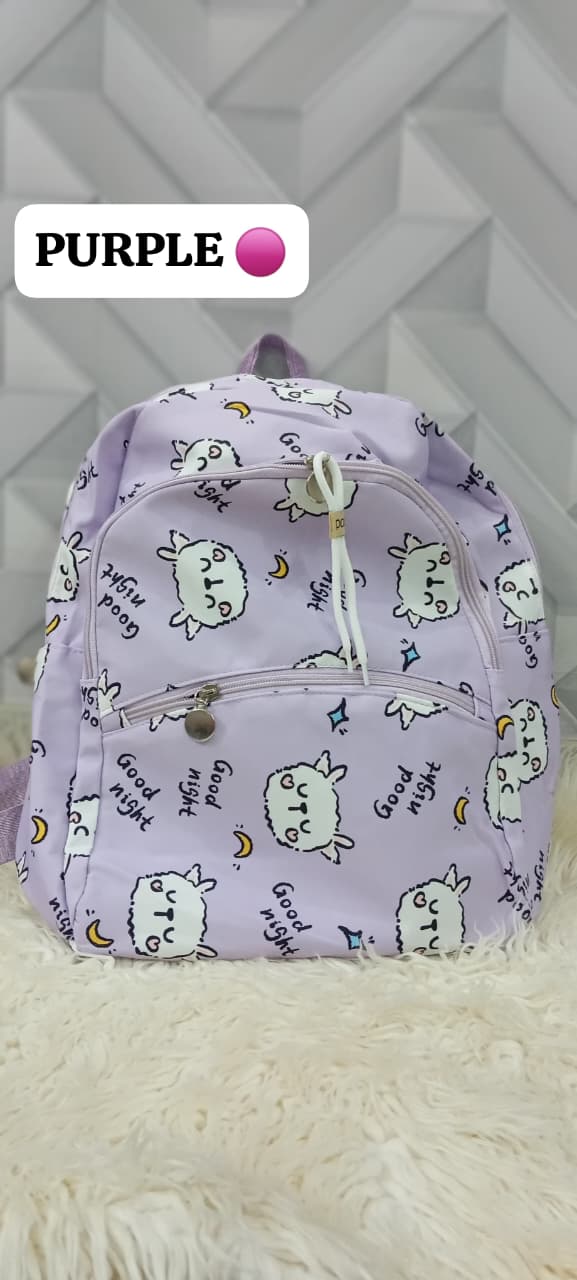 Trendy Printed Backpack with Keychain