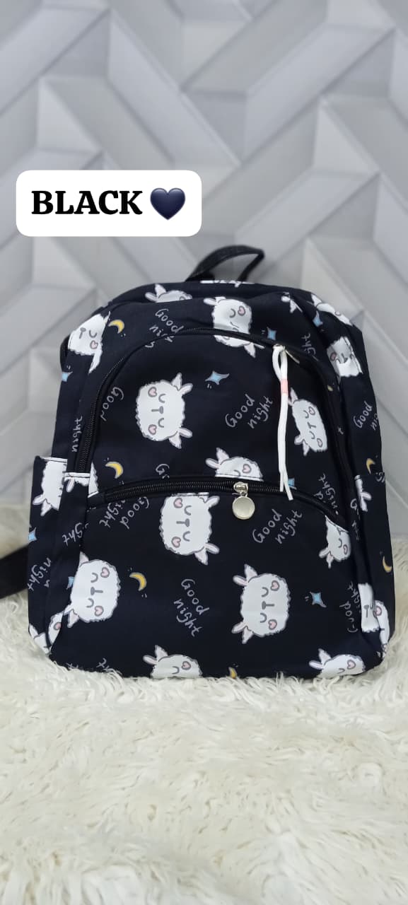 Trendy Printed Backpack with Keychain